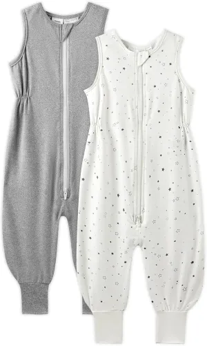 TotAha Toddler Sleep Sack with Feet 2-3t for Girls,TOG 0.5, Light and Soft Baby Wearable Blanket for Walkers, 2 Pack