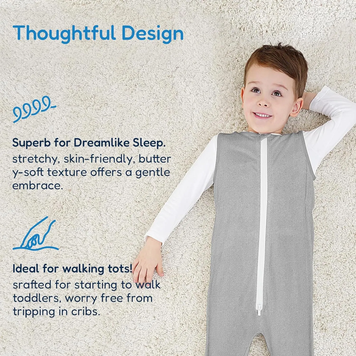 TotAha Toddler Sleep Sack with Feet 2-3t for Girls,TOG 0.5, Light and Soft Baby Wearable Blanket for Walkers, 2 Pack