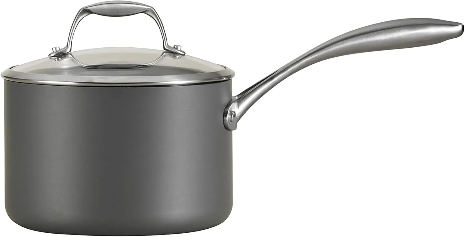 Tramontina Hard Anodized Non Stick 3-Quart Sauce Pan with Glass Lid, Oven Safe