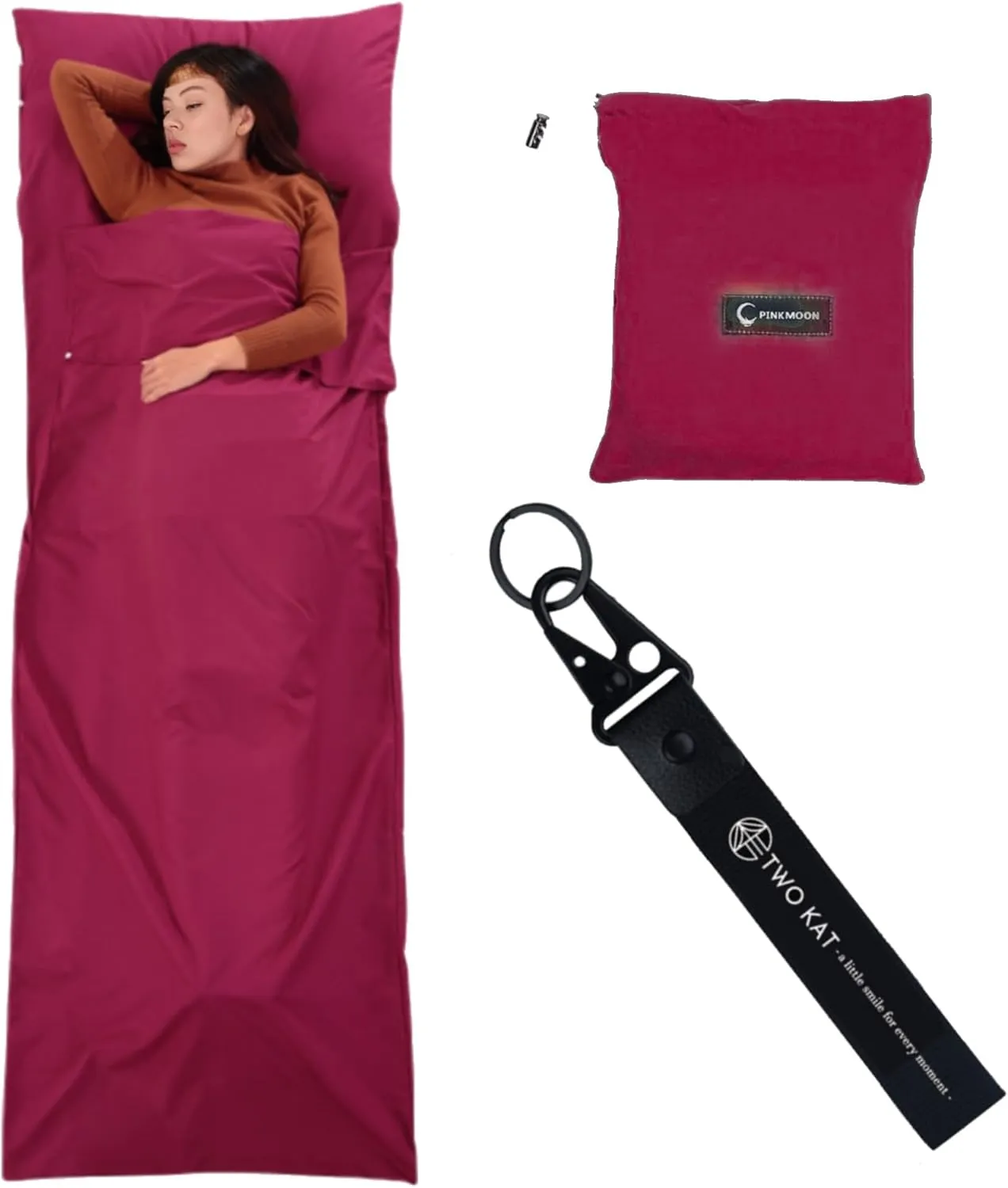 Two KAT Packable Ultralight Travel Sleeping Bag Liner, Lightweight Portable Compact Sleep Sack Sheet for Outdoor Camping Hiking Picnic Hotel