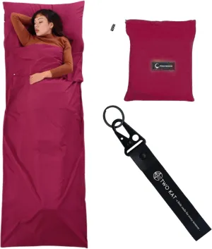 Two KAT Packable Ultralight Travel Sleeping Bag Liner, Lightweight Portable Compact Sleep Sack Sheet for Outdoor Camping Hiking Picnic Hotel