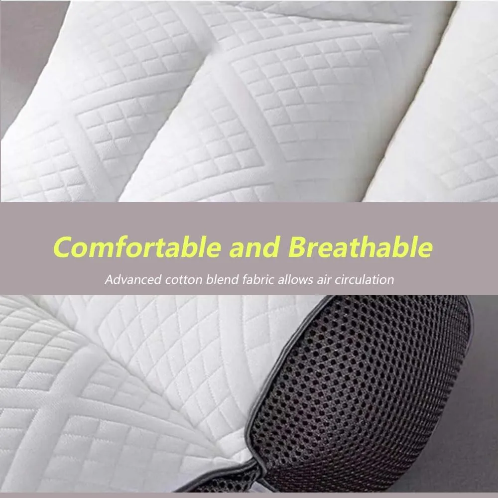 Ultra Fire Cervical Care Pillow, Cervical Support Goose Down Pillow, Ergonomic Sleep-Enhancing Neck Traction Comfortable Goose Down Bolster (Green, Big)
