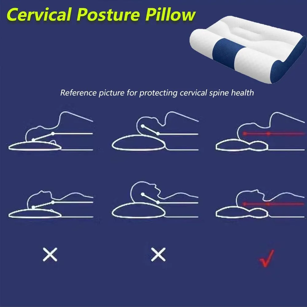 Ultra Fire Cervical Care Pillow, Cervical Support Goose Down Pillow, Ergonomic Sleep-Enhancing Neck Traction Comfortable Goose Down Bolster (Green, Big)