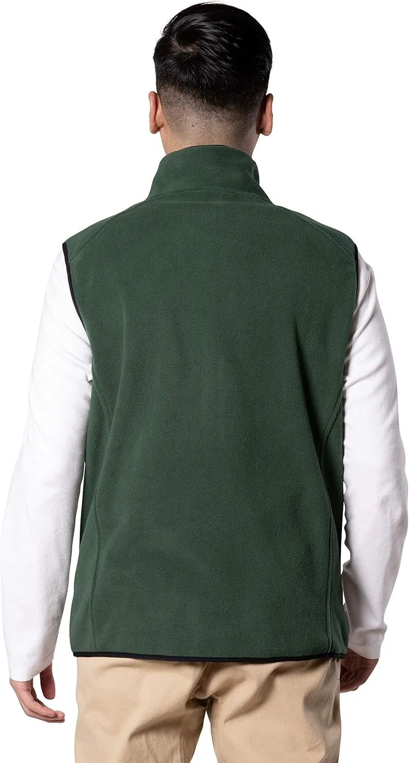 Ultra Game Men's Polar Fleece Vest with Reflective Zipper Tape