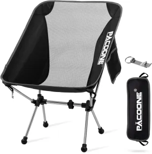 Ultra-Light Portable Camping Chair, Compact Folding Chair with Storage Bag and Bottle Opener, Lightweight Backpacking Chairs for Outdoor Camp, Picnic, Beach, Fishing, Hiking, Supports 330Lbs