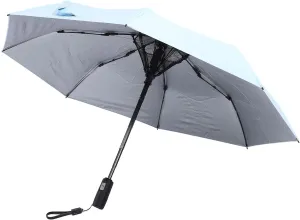 Umbrella with Fan, UPF 50 Rain Umbrella Small Personal Fan Sun Umbrella for Chair USB Rechargeable Sun Cooling Umbrella with Built in Fan Folding Compact Umbrella for Hot Day