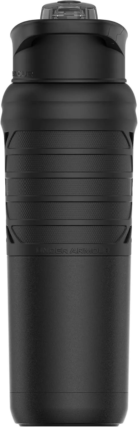 Under Armour 24Oz Stainless Steel Water Bottle, Insulated, Carabiner Easy Carry Hook, Leak Proof, Kids & Adults, All Sports, Gym