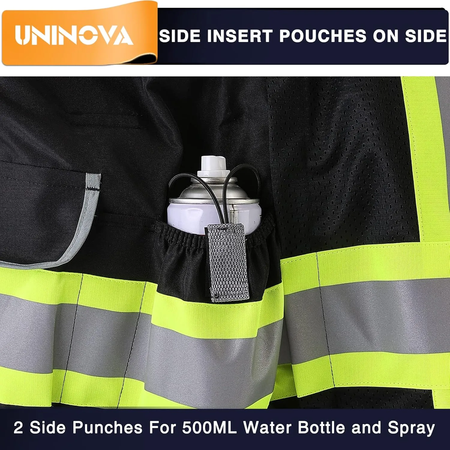 UNINOVA Surveyor Safety Vest Reflective for Men,Class 2 Heavy Duty Safety Vests Reflective with Pockets and Zipper