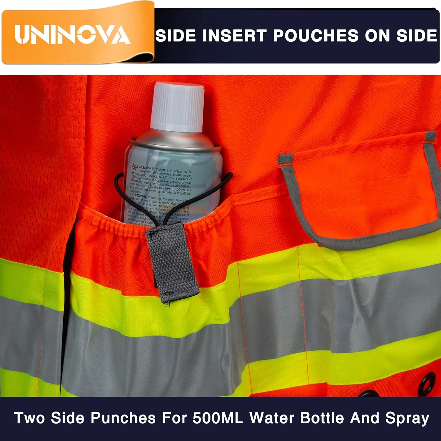 UNINOVA Surveyor Safety Vest Reflective for Men,Class 2 Heavy Duty Safety Vests Reflective with Pockets and Zipper