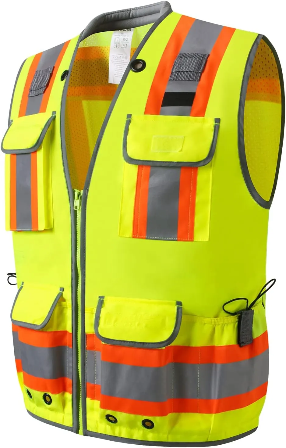 UNINOVA Surveyor Safety Vest Reflective for Men,Class 2 Heavy Duty Safety Vests Reflective with Pockets and Zipper