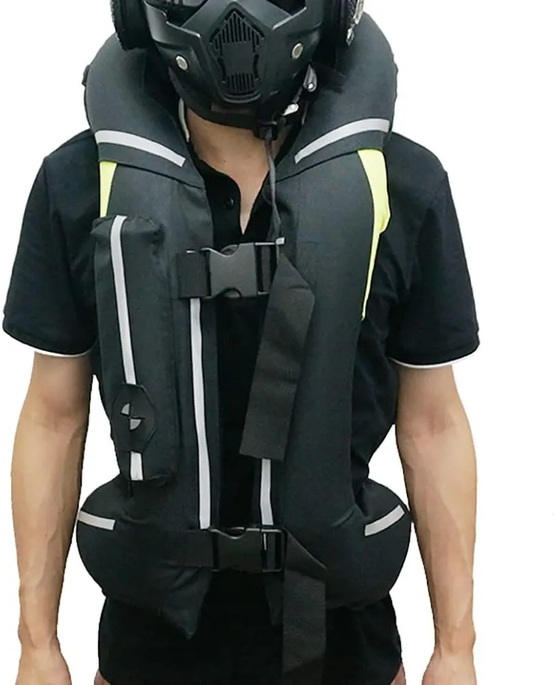 Unisex AirBag Vest for Equestrian and Motorcycle Riding - Lightweight Sports Protection (Black, XX-Large)
