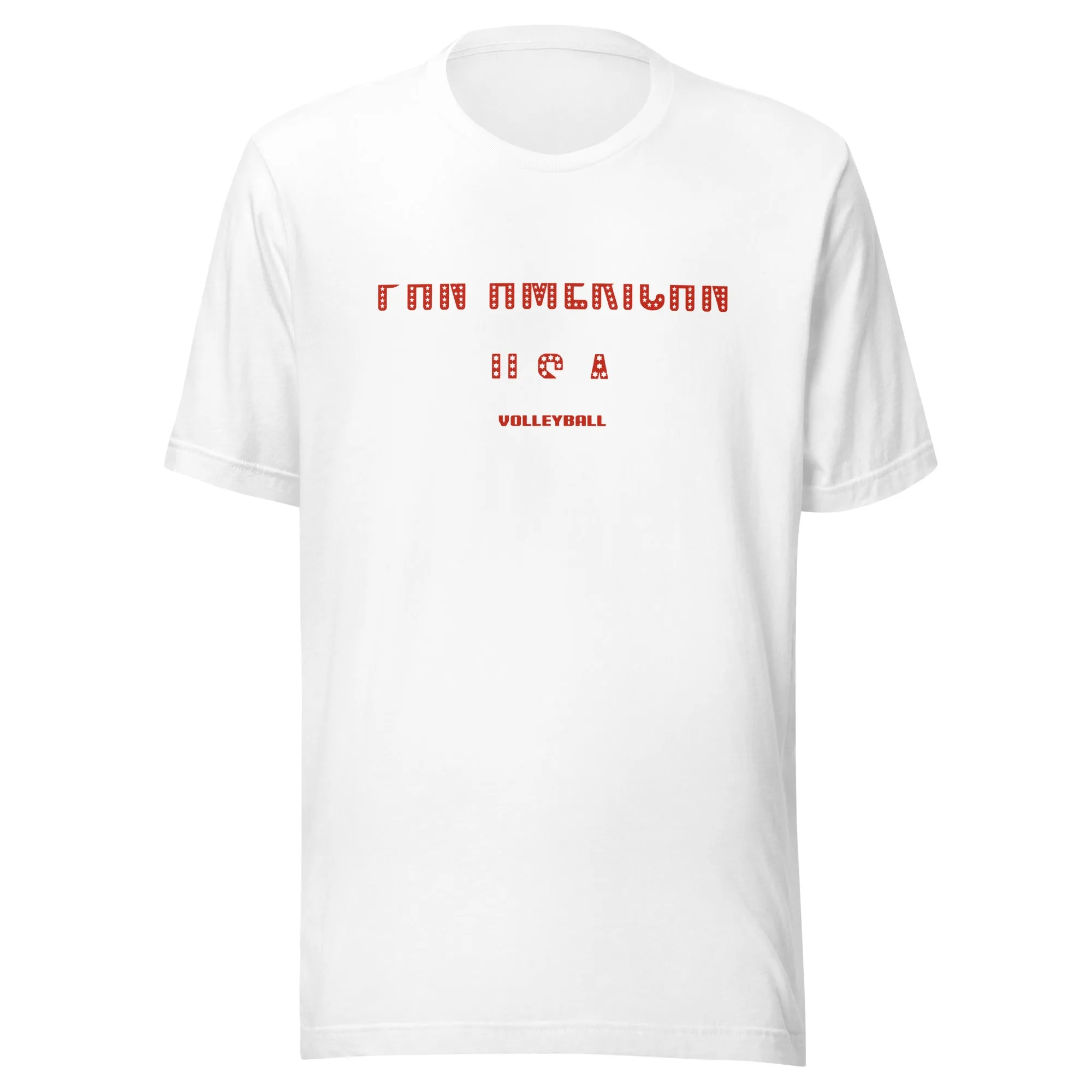 Unisex t-shirt red and white design