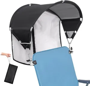 Universal Umbrella - UPF 50  Sun Shade, Adjustable Clamp Clip, Beach, Wagon, Zero Gravity, Sports & Lawn Chair (Patent Design)
