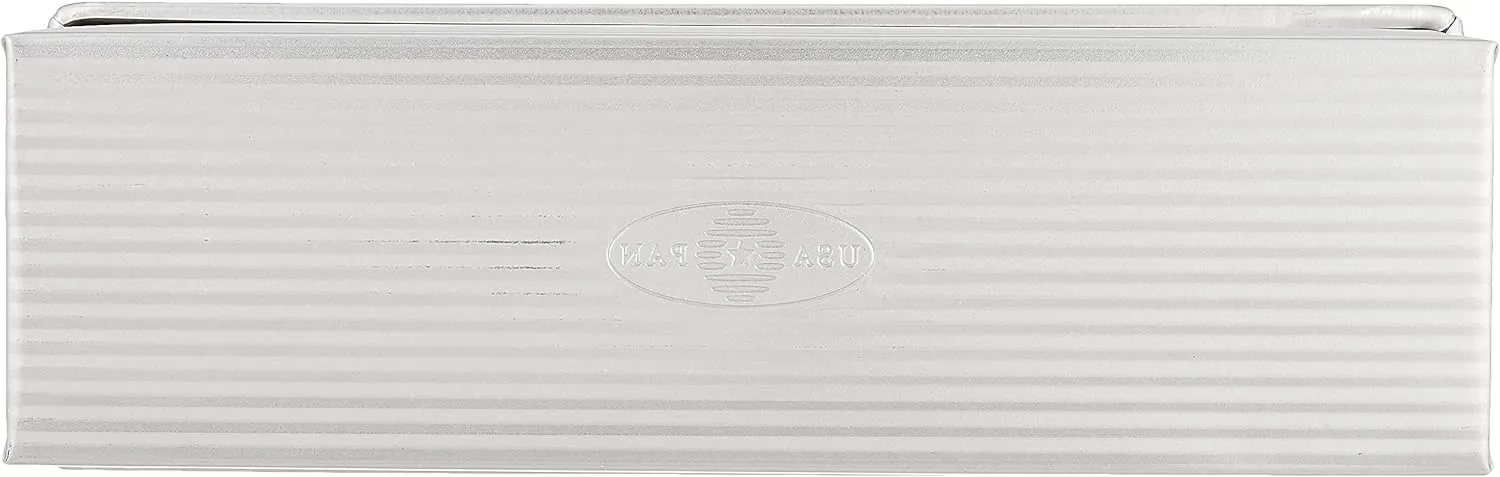 USA Pan Bakeware Pullman Loaf Pan with Cover, 13 x 4 inch, Nonstick & Quick Release Coating, Made in the USA from Aluminized Steel