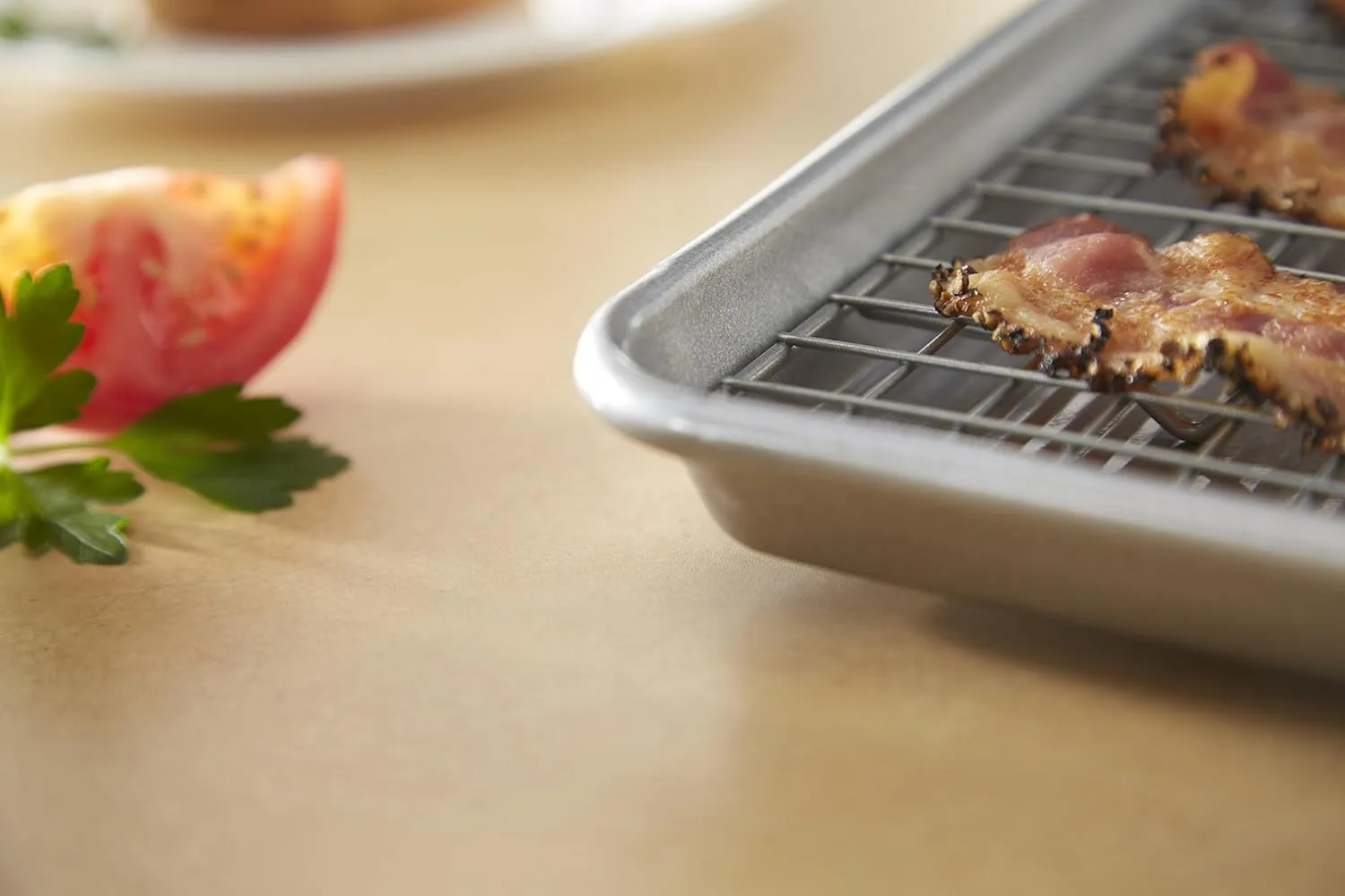 USA Pan Bakeware Quarter Sheet Baking Pan and Bakeable Nonstick Cooling Rack Set, Metal
