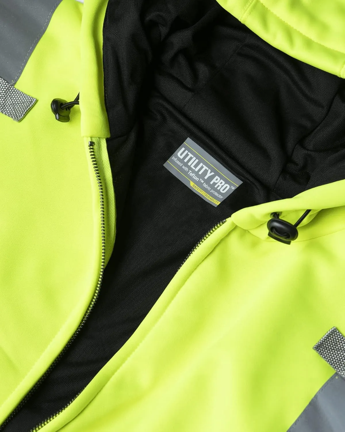 Utility Pro UHV425 High-Vis Safety Soft Shell Hoodie with Waterproof DuPont Teflon, Lime, 3X-Large