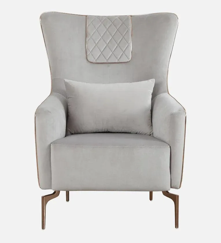 Velvet 1 Seater Sofa In Peach Colour