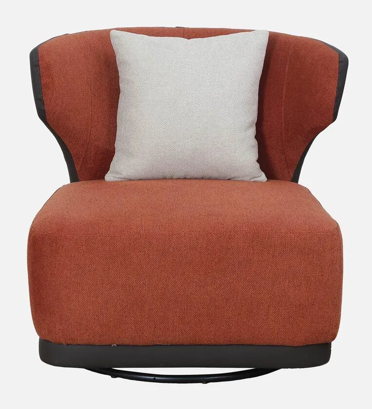 Velvet 1 Seater Sofa In Rust Colour
