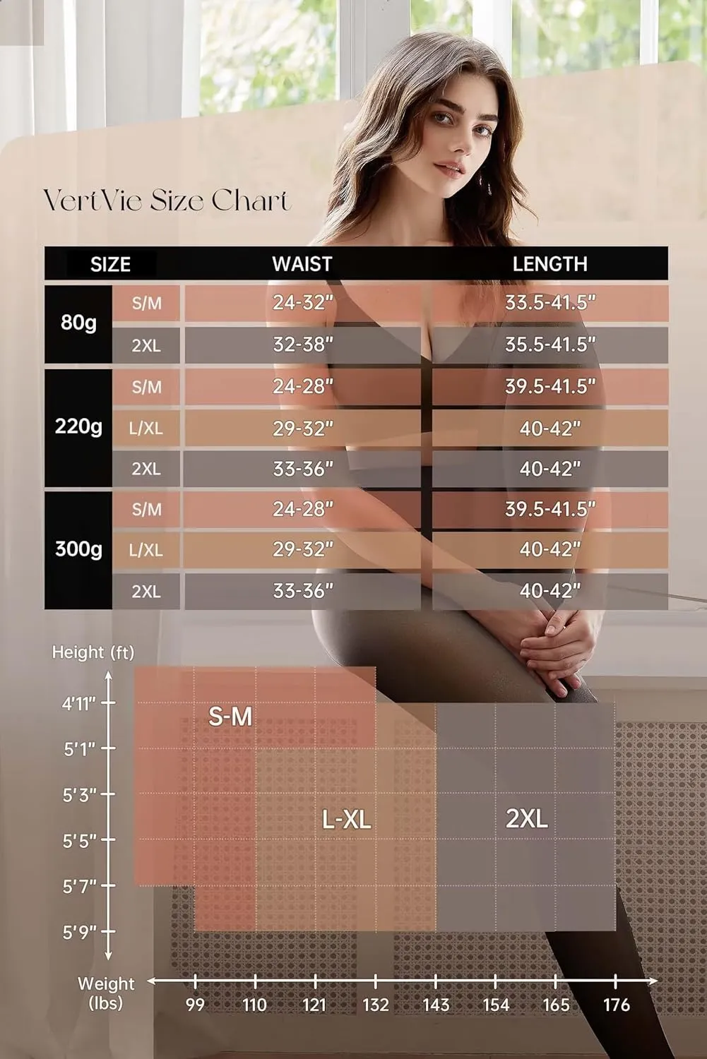 Vertvie Fleece Lined Tights for Women Thermal Pantyhose Fake Translucent Winter Warm Tights High Waisted Thick Leggings