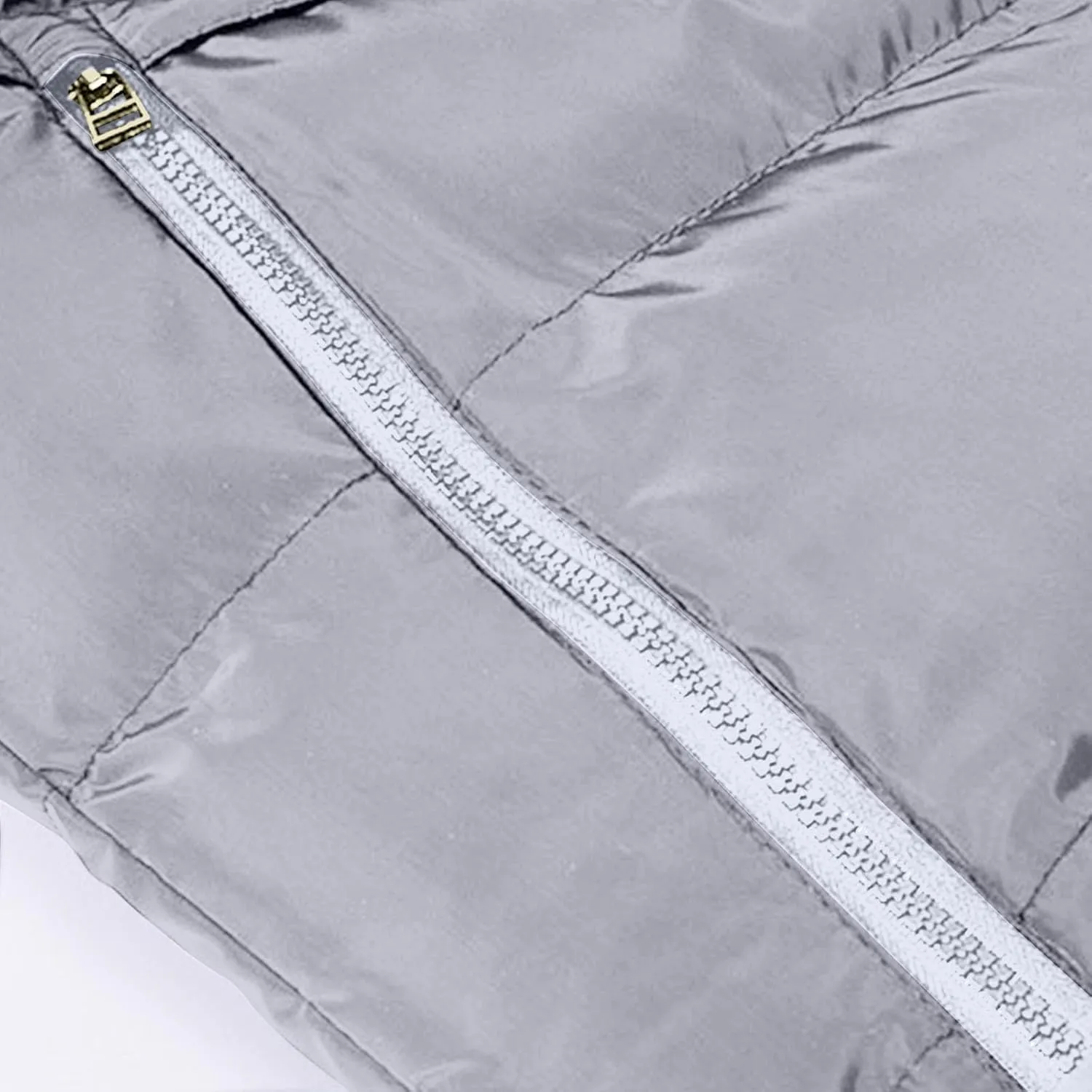 Vest for Men Stand Collar Zip Up Color Block Padded Jacket Thicken Warm Winter Casual Outdoor Sports Vest with Pocket