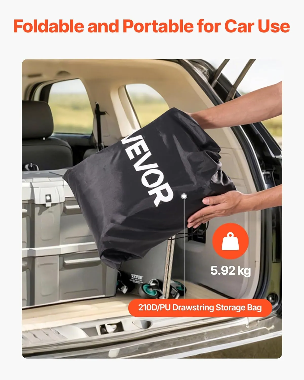 VEVOR Truck Bed Cargo Bag, Waterproof 840D PVC, 51.18 x 40.16 x 21.85 in (26 Cu. ft), Heavy Duty Cargo Bag for Truck Bed with Bungee Cords, Net and Carabiners, Fits a Variety of SUV & Pickup Trucks