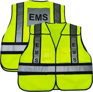 VIEWBRITE Reflective Class 2 EMS Vest Lime Green - 5 Point Breakaway High Visibility Yellow EMS Safety Vest