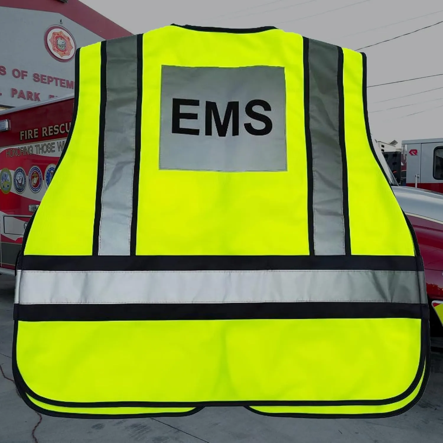 VIEWBRITE Reflective Class 2 EMS Vest Lime Green - 5 Point Breakaway High Visibility Yellow EMS Safety Vest