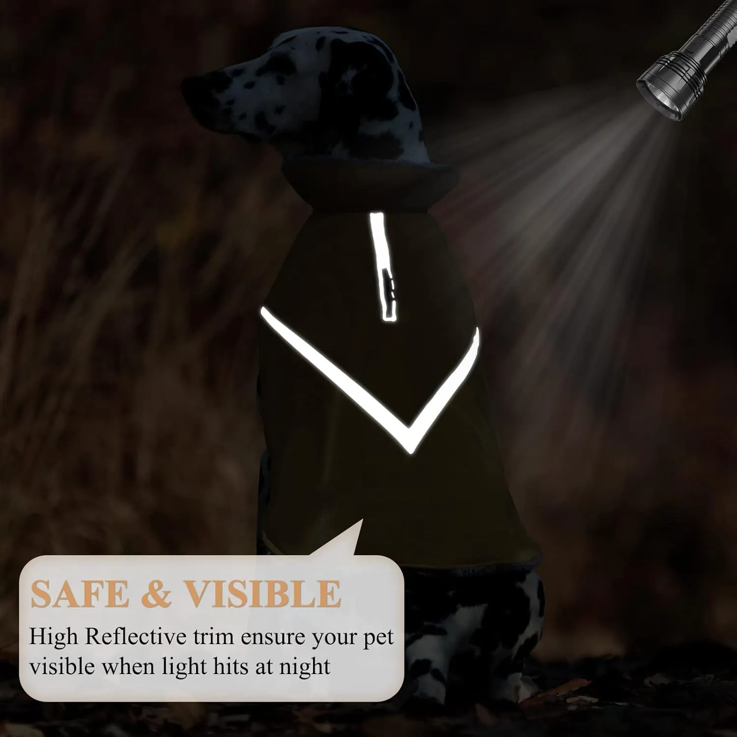 VIVAGLORY Cozy Water-Repellent Windproof Dog Vest - Warm Pet Apparel for Winter, Khaki XS