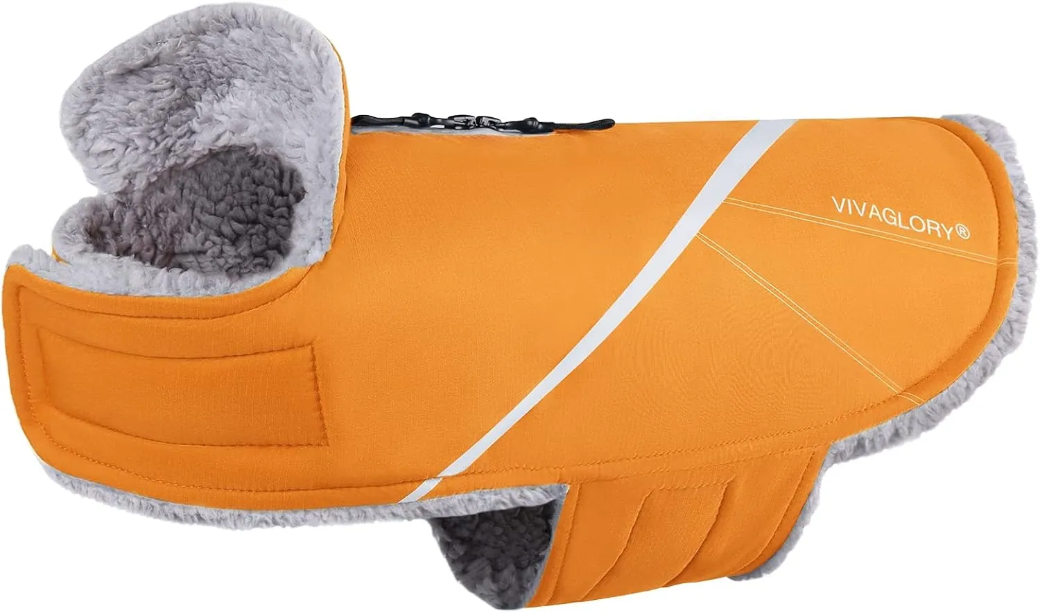 VIVAGLORY Cozy Water-Repellent Windproof Dog Vest - Warm Pet Apparel for Winter, Orange XS