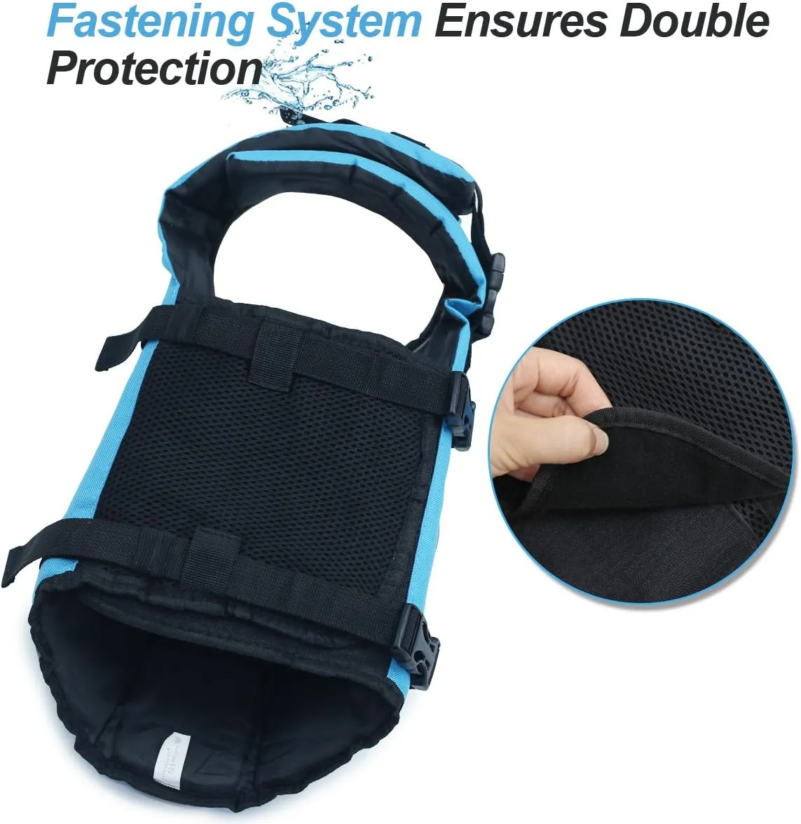 VIVAGLORY Ripstop Dog Life Jacket for Small Medium Large Dogs Boating, Dog Swimming Vest with Enhanced Buoyancy & Visibility, Blue