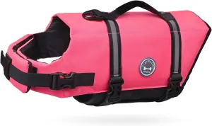 VIVAGLORY Ripstop Dog Life Jacket for Small Medium Large Dogs Boating, Dog Swimming Vest with Enhanced Buoyancy & Visibility, Bright Pink