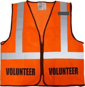 Volunteer vest for events with zipper closure.