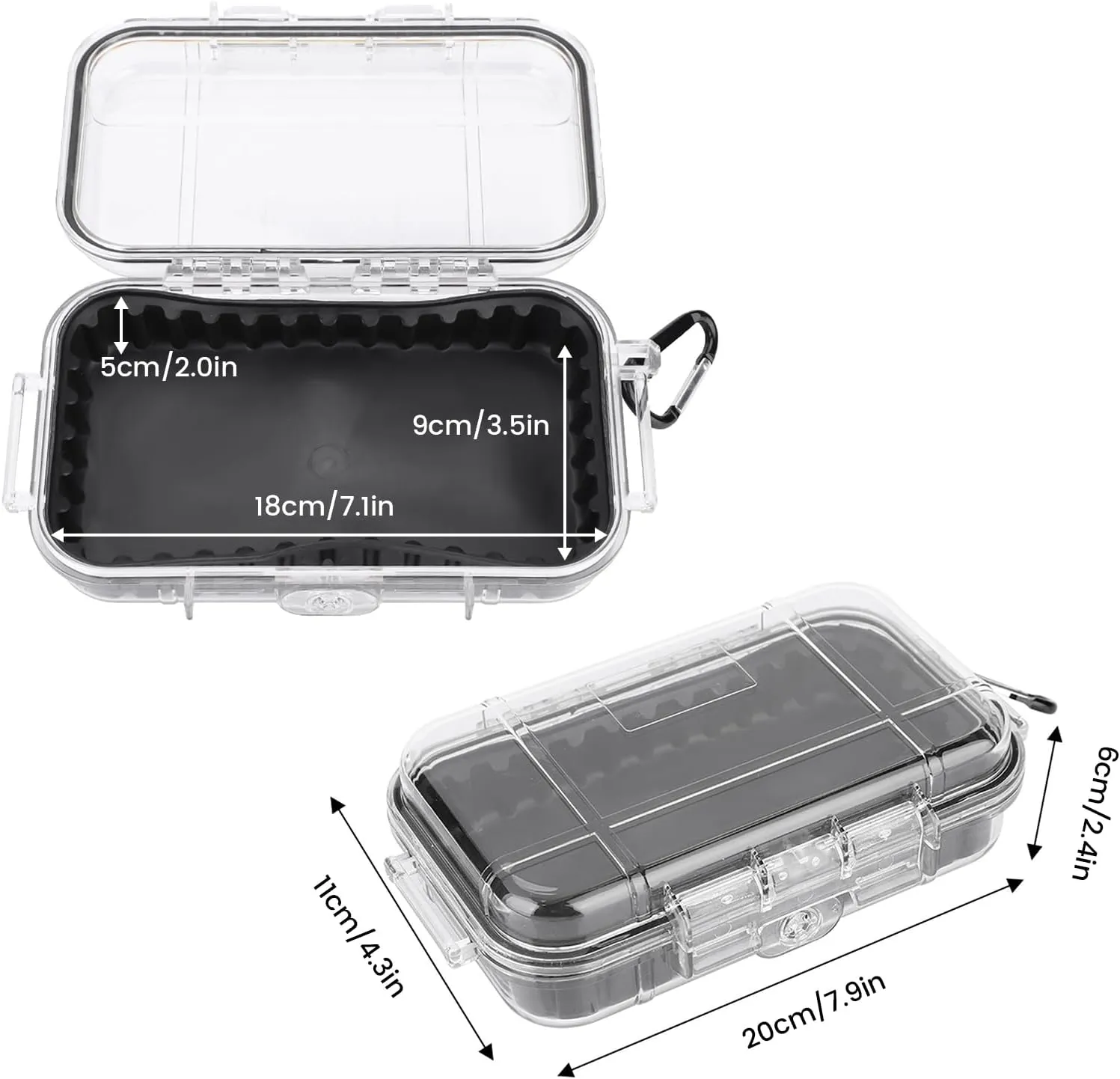 Waterproof Dry Box Protective Case, IP67 Water Resistant Portable Micro Case Watertight Storage Box for Phones, Knives, Wallets, Watches