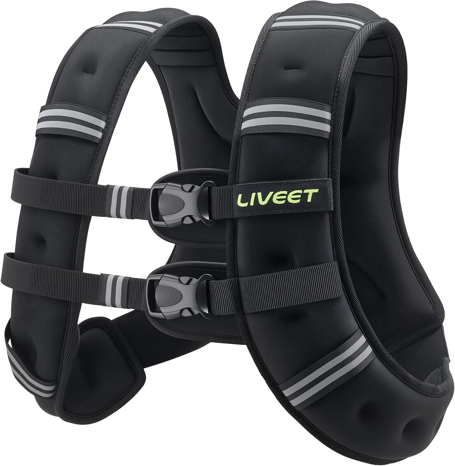 Weighted Vest, 15 lbs Weighted Vest for Women Men, Weight Vest with Reflective Strips Adjustable Buckle Straps