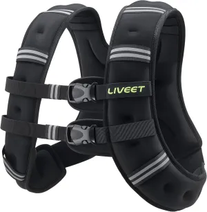 Weighted Vest, 15 lbs Weighted Vest for Women Men, Weight Vest with Reflective Strips Adjustable Buckle Straps