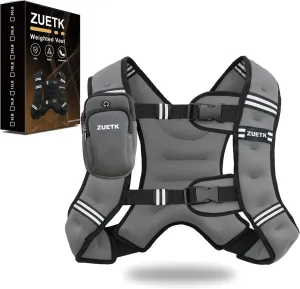 Weighted Vest, 6lb/8lb/12lb/16lb/20lb/25lb/30lb Weight Vest with Reflective Stripe, Weighted Vest for Men Women Workout Equipment for Strength Training, Running, Jogging, Fitness, Weight Loss