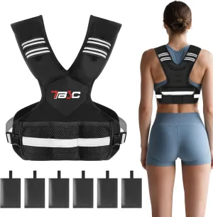 Weighted Vest for Men and Women 04-10lb/11-20lb/20-32lb Vest with 6 Ironsand Weights for Home Workouts for Men and Women