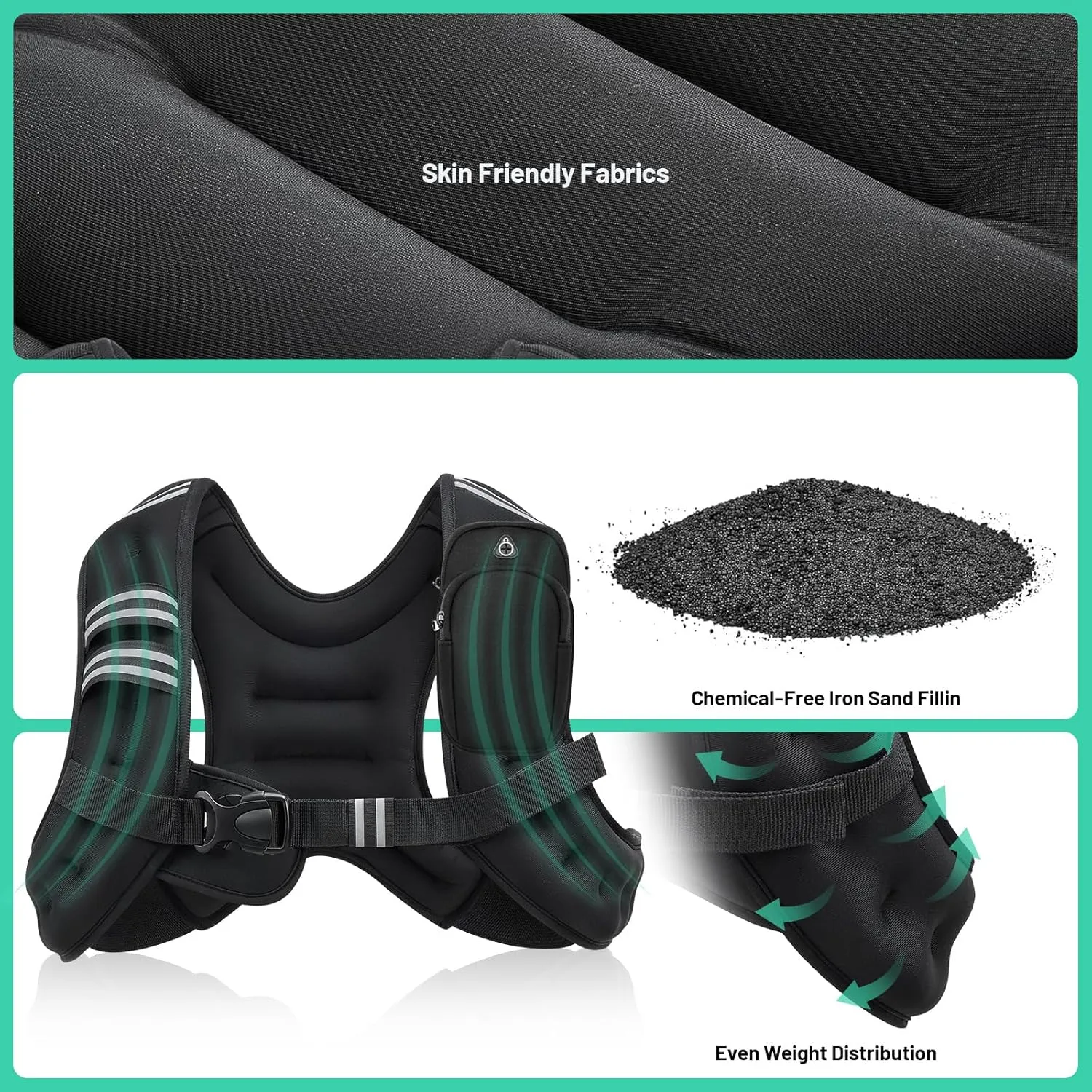 Weighted Vest for Men and Women 6lbs/8lbs/12lbs/16lbs/20lbs Adjustable Weights Rucking Vest for Walking, Strength, Training, Running