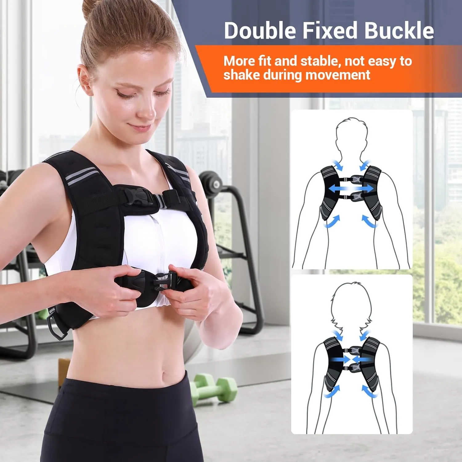 Weighted Vest for Men and Women: Sportneer 8lbs/12lbs/15lbs/20lbs/25lbs Weight Vest with Reflective Stripe Running Vest for Workout Strength Training Fitness Muscle Building Weight Loss Weightlifting