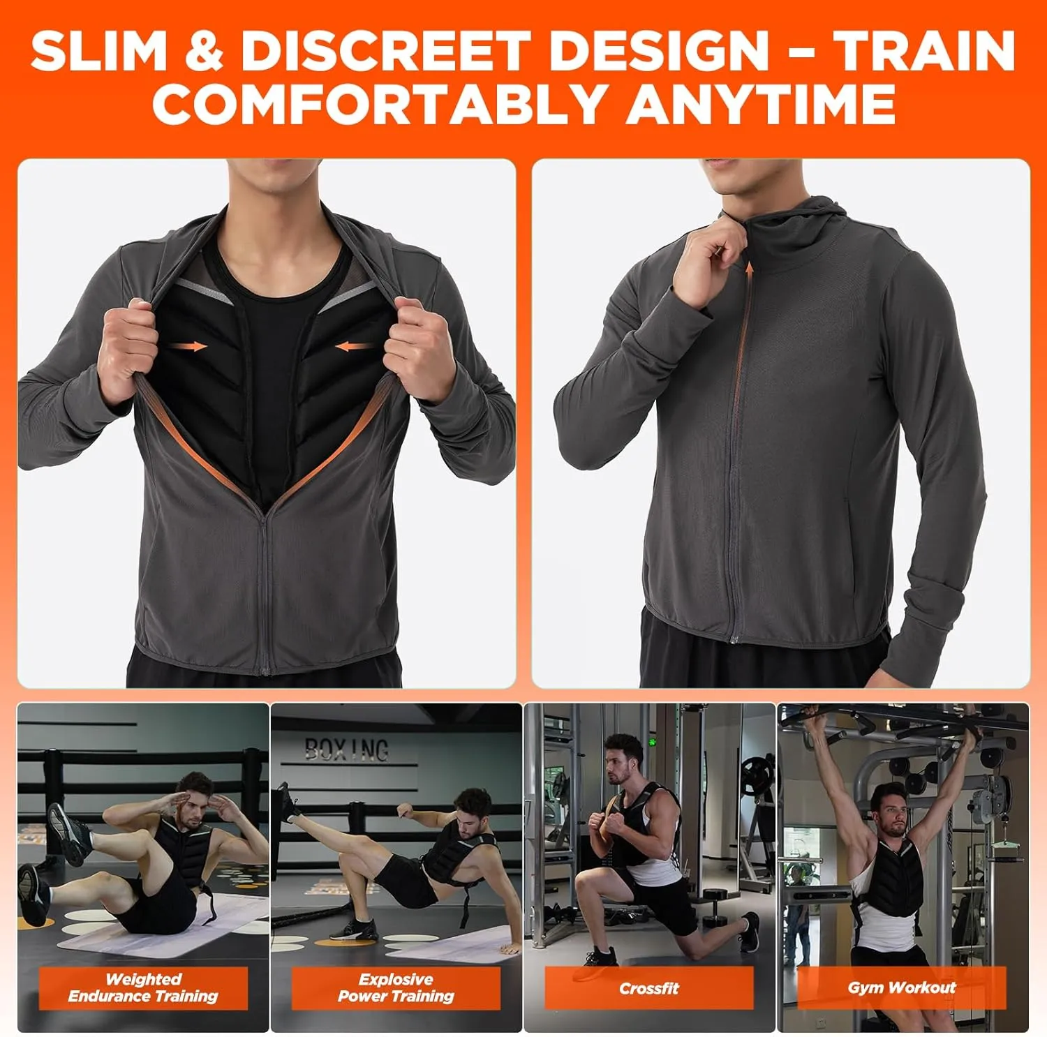 Weighted Vest for Men and Women with Reflective Stripes 10LB/15LB/20LB/13LB-22LB Adjustable Buckle Straps Weight Vests for Strength Training, Running, Fitness, Cardio, Weight Loss