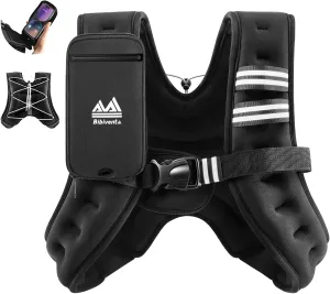 Weighted Vest for Women & Men, 8lb/12lb/16lb/20lb Body Weight Vest with Touchscreen Phone Holder & Reflective Stripe, Workout Equipment for Weight Loss, Fitness, Walking, Running, Cardio, Strength Training