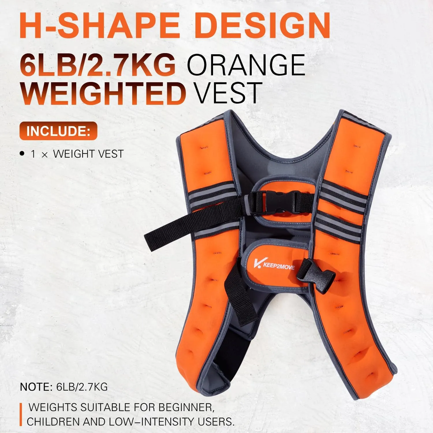 Weighted Vest for Women Men and Kids 6lb/12lb with Reflective Stripe and Double Adjustable Buckle Straps Weight Vests for Workout, Strength Training, Running, Cardio, Weight Loss, Walking