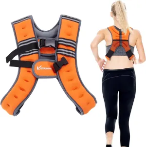 Weighted Vest for Women Men and Kids 6lb/12lb with Reflective Stripe and Double Adjustable Buckle Straps Weight Vests for Workout, Strength Training, Running, Cardio, Weight Loss, Walking