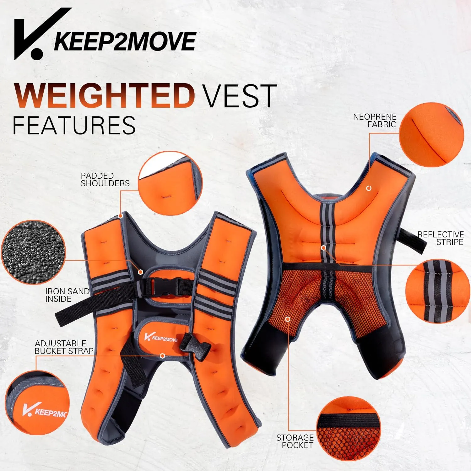 Weighted Vest for Women Men and Kids 6lb/12lb with Reflective Stripe and Double Adjustable Buckle Straps Weight Vests for Workout, Strength Training, Running, Cardio, Weight Loss, Walking
