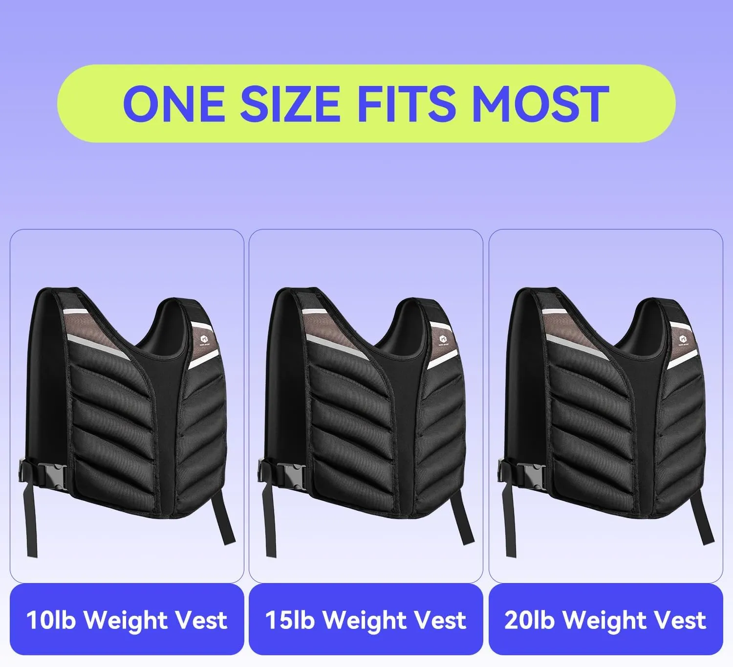 Weighted Vest,10lb/15lb/20lb Weight Vest with Reflective Stripe for Men Women Kids,Body Strength Training Weight Vest for Fitness,Workout,Running,Training