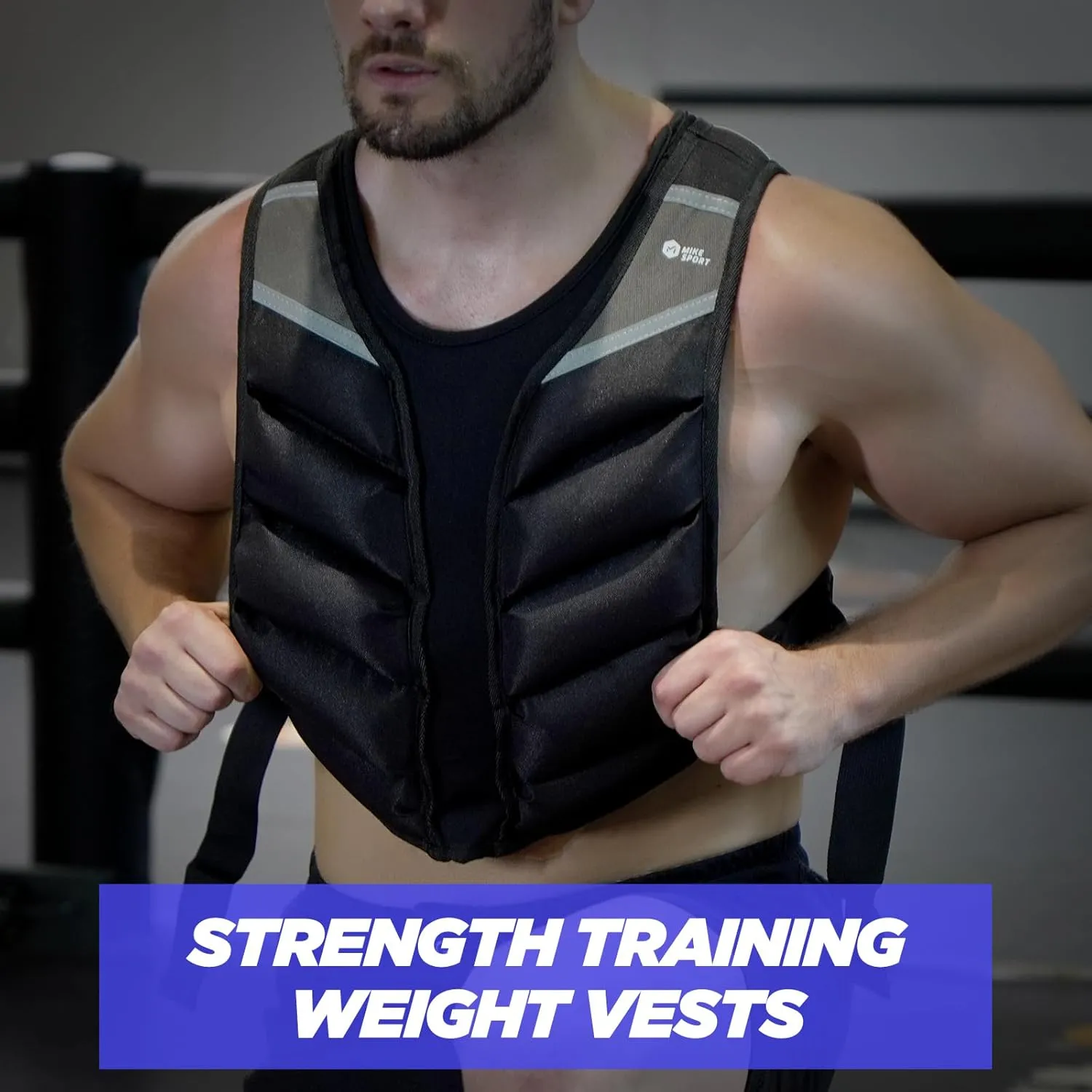 Weighted Vest,10lb/15lb/20lb Weight Vest with Reflective Stripe for Men Women Kids,Body Strength Training Weight Vest for Fitness,Workout,Running,Training