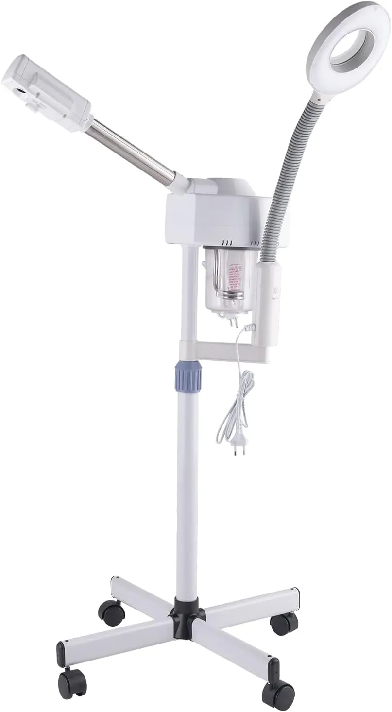 Winado 2 in 1 Professional Facial Steamer with 5X Magnification Lamp & Touch Screen, Esthetician Steamer Humidifier Face Spa Mist Steam for Home Beauty Salon, Personal Skin Care Deep Cleaning, White