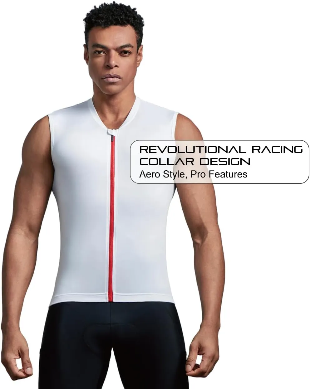 Wind Tunnel Fabric Mens Sleeveless Cycling Jersey Tops Cycling Vest Bike Biking Vest, Reflective Pocket