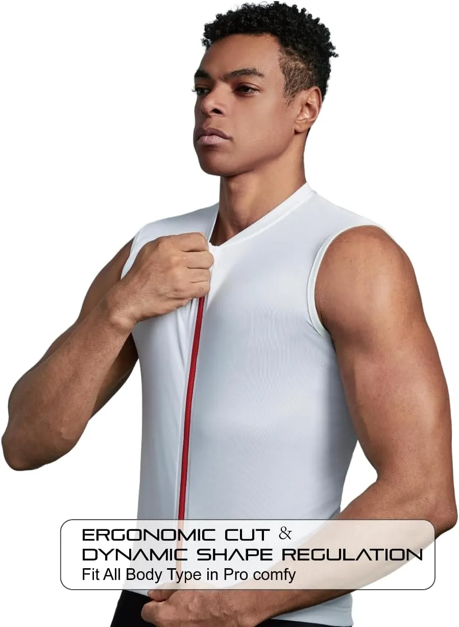 Wind Tunnel Fabric Mens Sleeveless Cycling Jersey Tops Cycling Vest Bike Biking Vest, Reflective Pocket