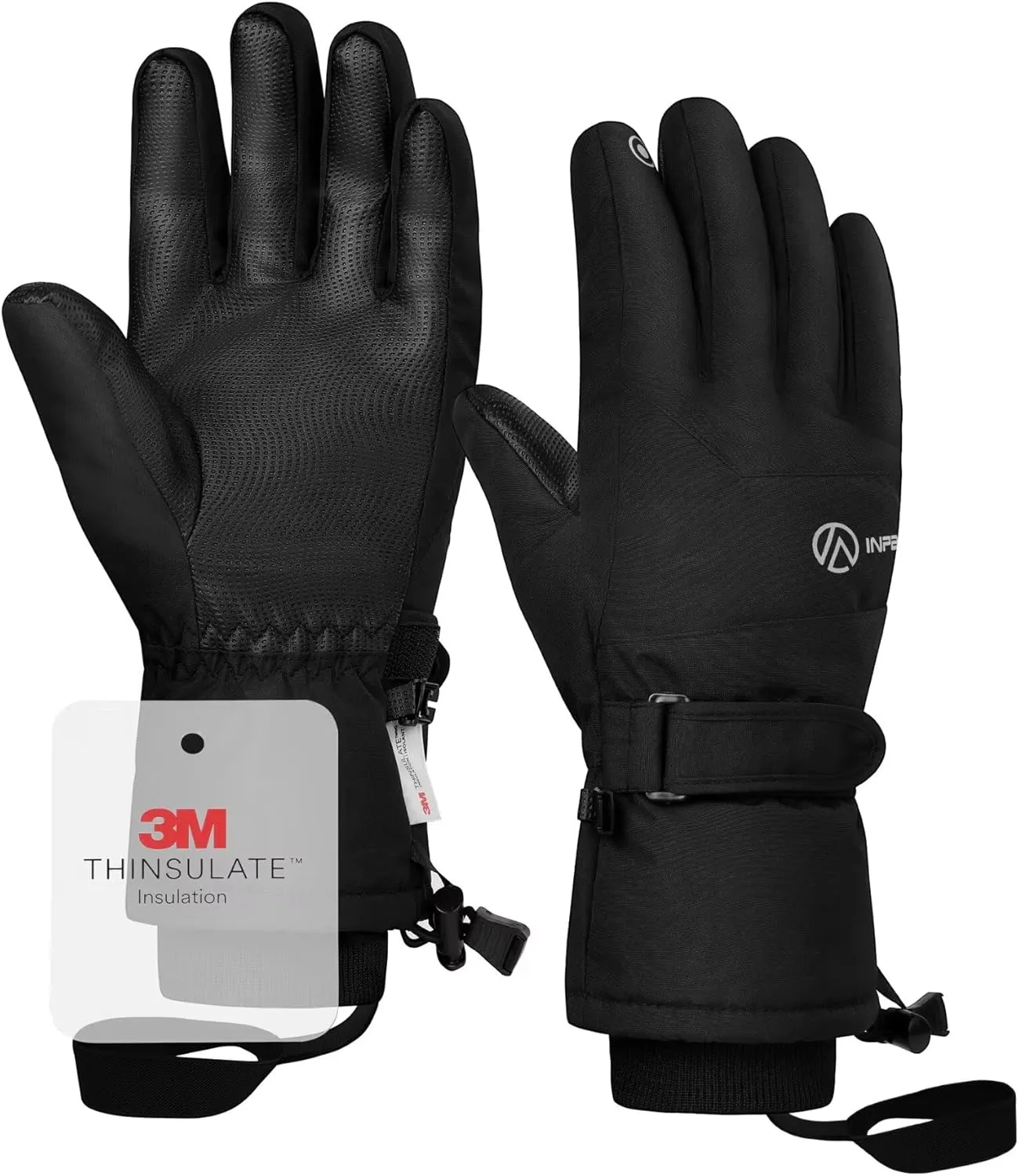 Winter Ski Gloves Men Women, 3M Thinsulate Snow Gloves, Waterproof Windproof Touchscreen Snowboarding Gloves, 5-Layer Thermal Warm Cold Weather Gloves for Skiing, Snowboard, Snowmobile